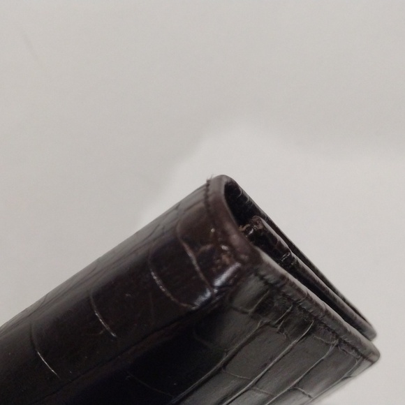 Brown Crocodile-Embossed Leather Long Wallet - Salvatore Ferragamo Womens Luxury - Picture 9 of 15